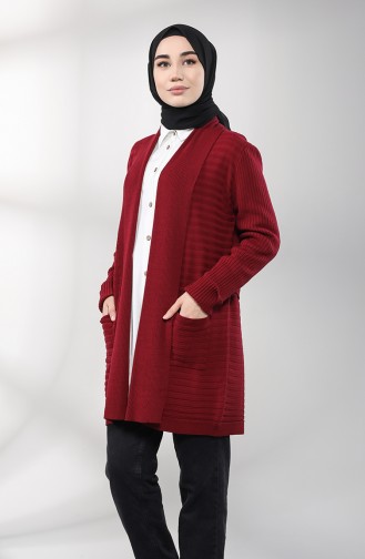 Weinrot Strickjacke 4292-01