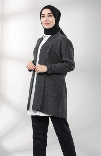 Rauchgrau Strickjacke 4292-06