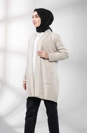 Beige Strickjacke 4292-07