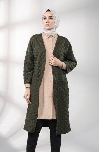 Khaki Strickjacke 1019-01