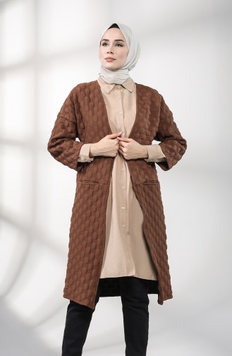 Embossed Patterned Pocket Tunic 1019-03 Tobacco 1019-03