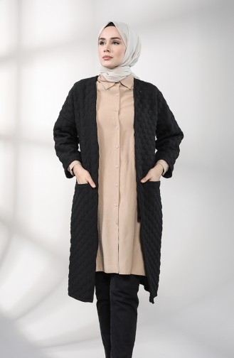 Schwarz Strickjacke 1019-04