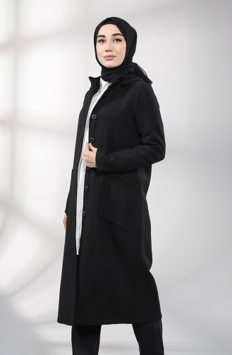معطف طويل أسود 2133-01