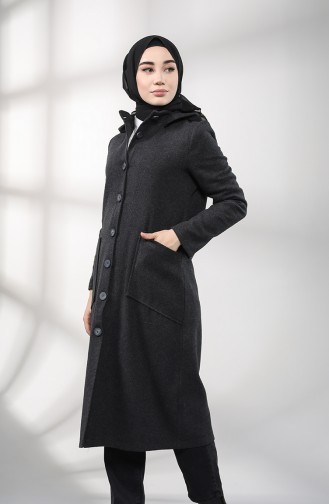 معطف طويل أسود فاتح 2133-03