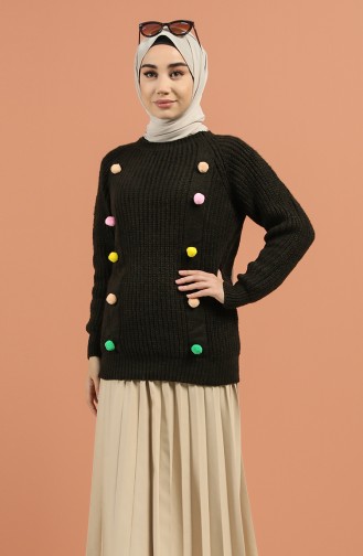 Dunkel Khaki Pullover 1196-08