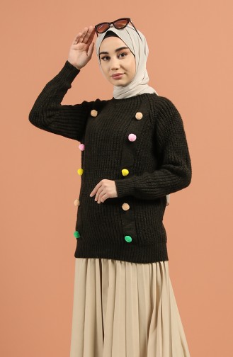 Dunkel Khaki Pullover 1196-08