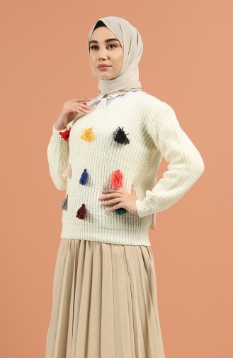 Ecru Sweater 1198-08