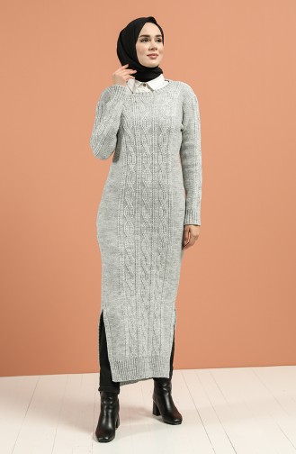 Gray Hijab Dress 1180 -02