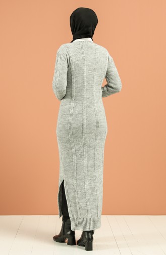 Gray Hijab Dress 1180 -02
