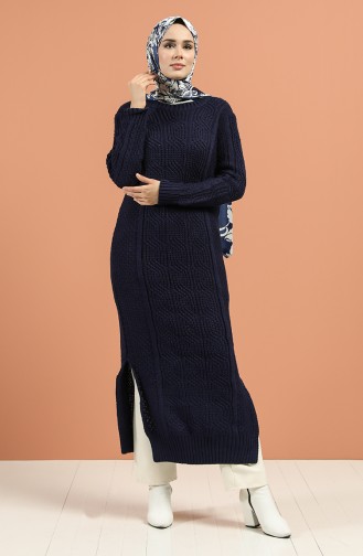 Knitwear Dress 1181-01 Navy Blue 1181-01