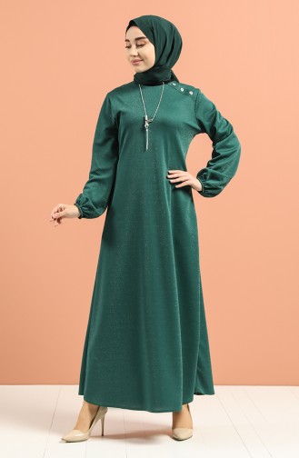 Robe Hijab Vert emeraude 1001-04