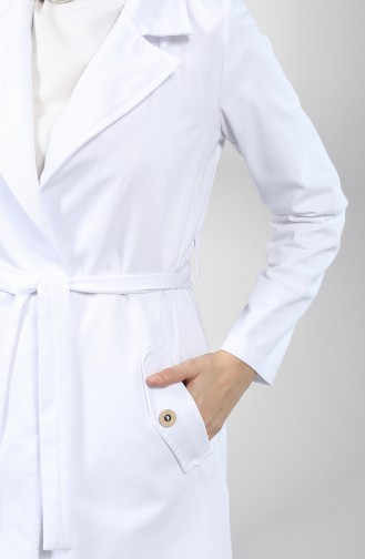 White Trench Coats Models 1236-04