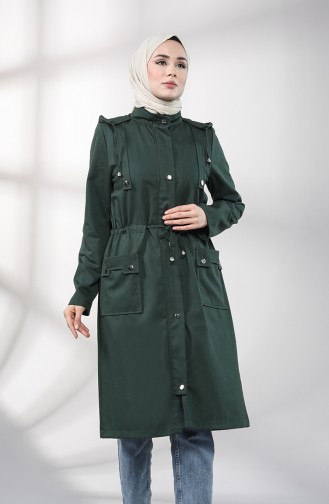 Dark Green Trench Coats Models 1884-07