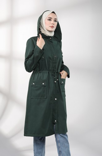 Dark Green Trench Coats Models 1884-07