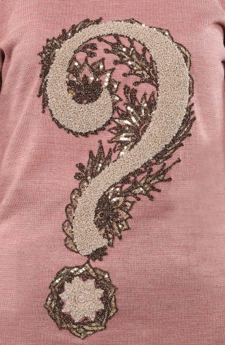 Knitwear Embroidered Tunic 55222e-01 Dried Rose 55222E-01