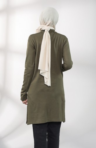 Knitwear Embroidered Tunic 55222E-02 Khaki 55222E-02