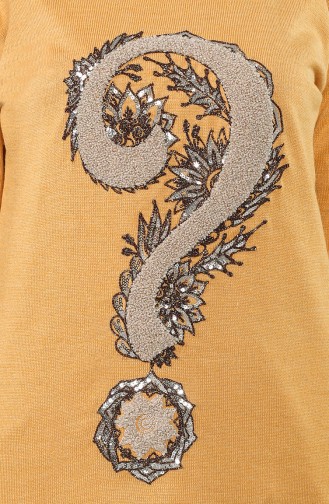 Knitwear Embroidery Tunic 55222E-06 Mustard 55222E-06