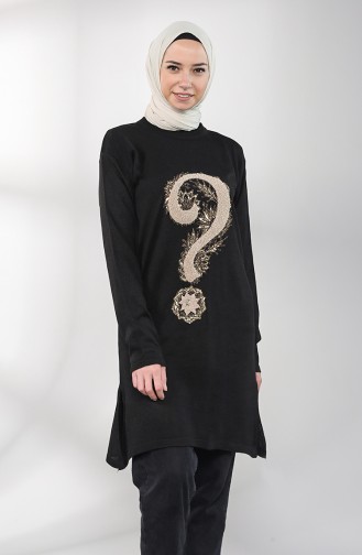 Knitwear Embroidered Tunic 55222e-07 Black 55222E-07