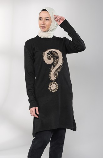 Knitwear Embroidered Tunic 55222e-07 Black 55222E-07