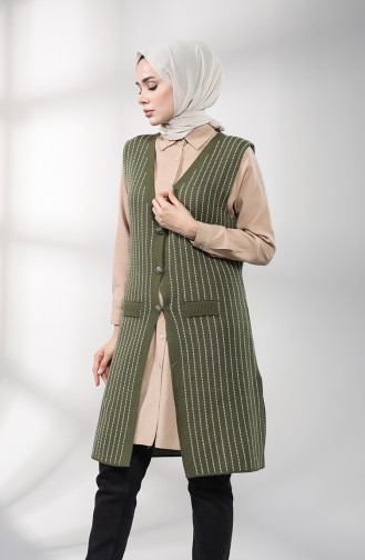 Khaki Strickjacke 4118-01