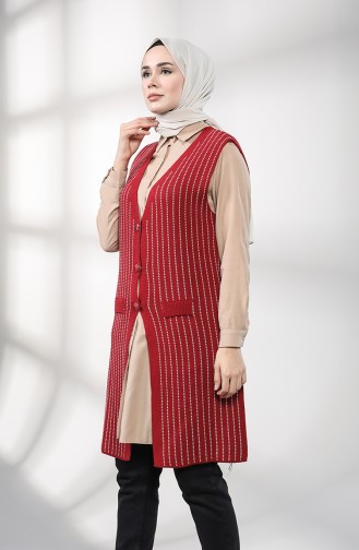 Claret red Gilet 4118-03