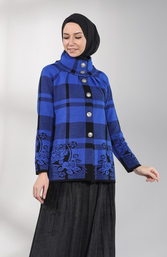 Saks-Blau Strickjacke 4170-08