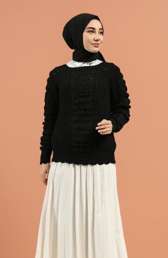 Schwarz Pullover 1221-03