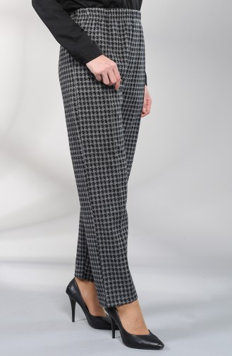 Kazayağı Desenli Pantolon 8129-01 Gri