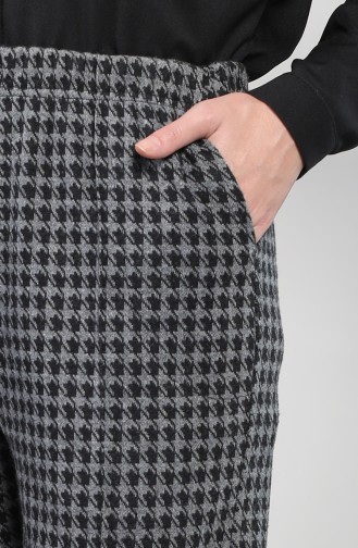 Kazayağı Desenli Pantolon 8129-01 Gri
