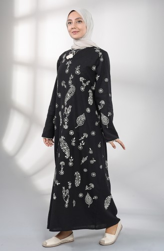 Schwarz Hijab Kleider 2727-02