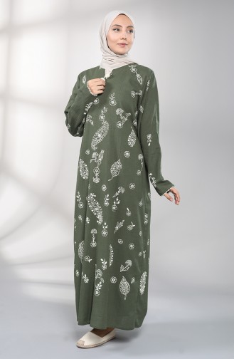 Khaki Hijab Kleider 2727-03