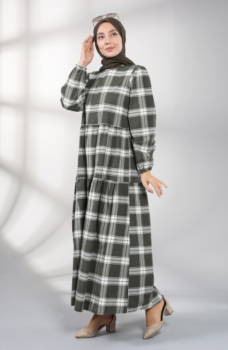 Khaki Hijab Kleider 1433-01
