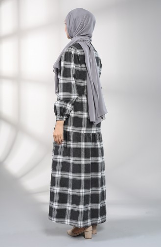Schwarz Hijab Kleider 1433-04