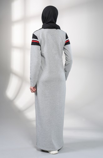 Grau Hijab Kleider 1003-02