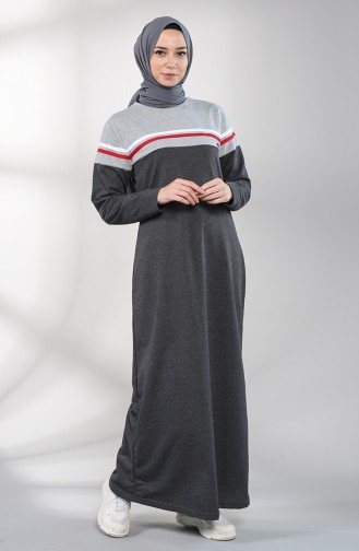 Rauchgrau Hijab Kleider 1003-04