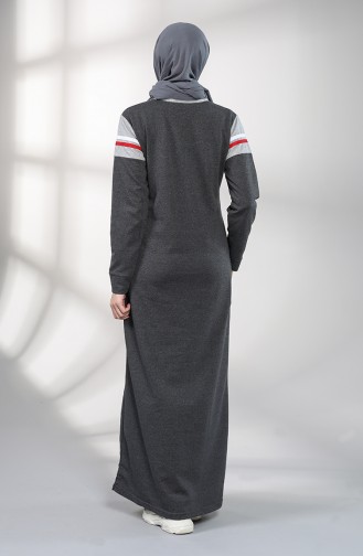 Rauchgrau Hijab Kleider 1003-04