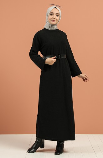 Schwarz Hijab Kleider 5190-03