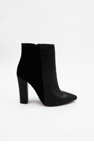 Bottes-Bottines Noir 00221.SIYAHSUETKROKO