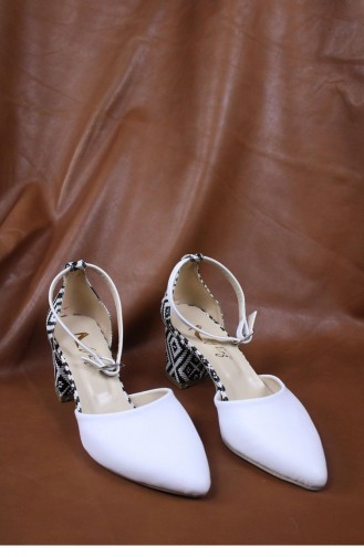 Chaussures a Talons Blanc 00428.BEYAZCILT