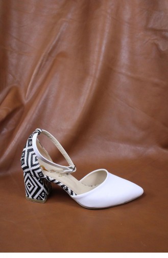 Chaussures a Talons Blanc 00428.BEYAZCILT