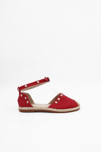Red Summer Sandals 00124.KIRMIZI
