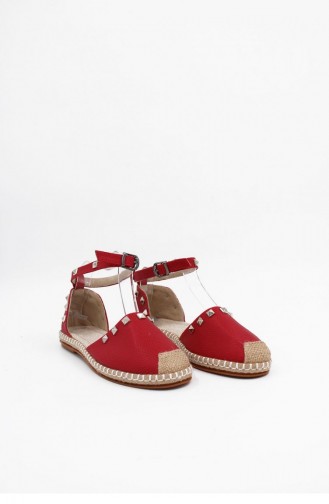 Rot Sommer Sandalen 00124.KIRMIZI