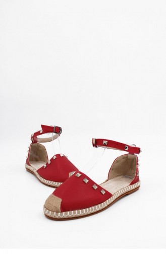 Rot Sommer Sandalen 00124.KIRMIZI