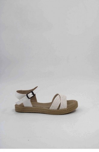 White Summer Sandals 00024.BEYAZ