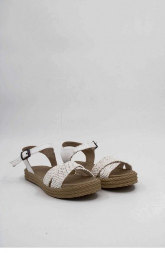 White Summer Sandals 00024.BEYAZ