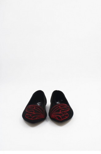 Schwarz Damen Ballerinas 00035.SIYAH