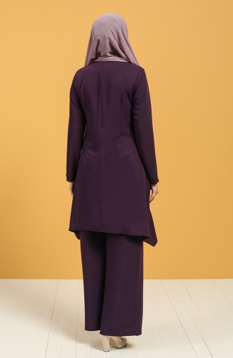 Asymmetric Tunic Trousers Double Suit 1001-05 Purple 1001-05