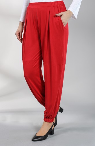 Modal Fabric Elastic Trousers 2185-07 Red 2185-07