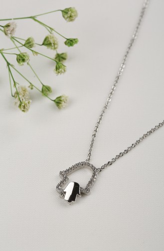 Collier Gris argenté 01-01