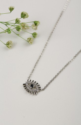 Silver Gray Necklace 04-01